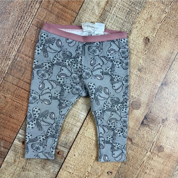 Zara 6-9 Months Baby Butterfly Leggings Pants Mauve Grey Y2K - Picture 1 of 6